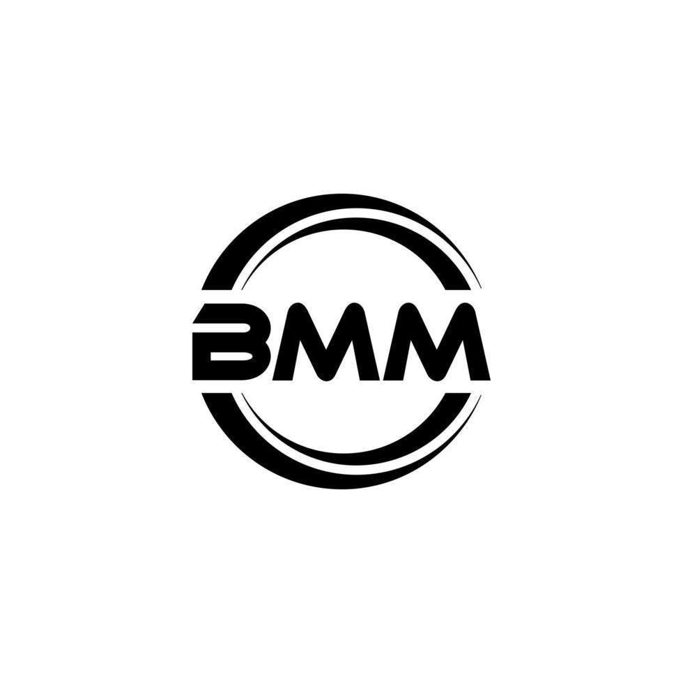 bmm brief logo ontwerp in illustratie. vector logo, schoonschrift ontwerpen voor logo, poster, uitnodiging, enz.