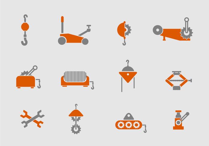 Set Winch Icons vector