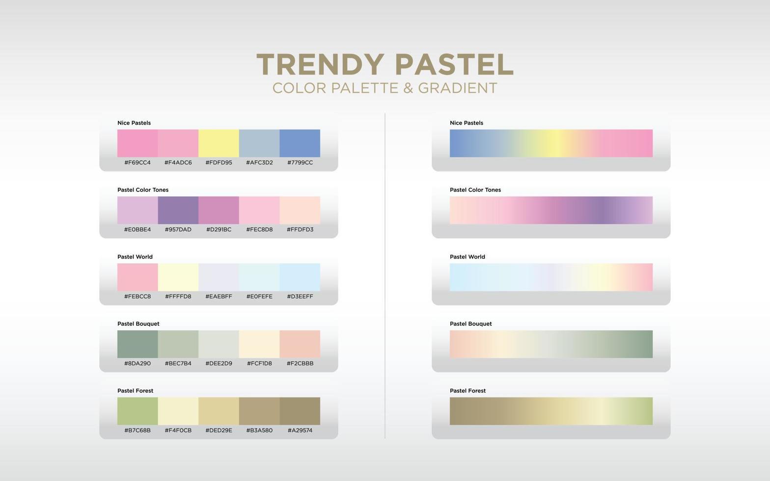 pastel kleur palet en helling vector