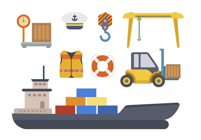 vlakke havenvectoren vector