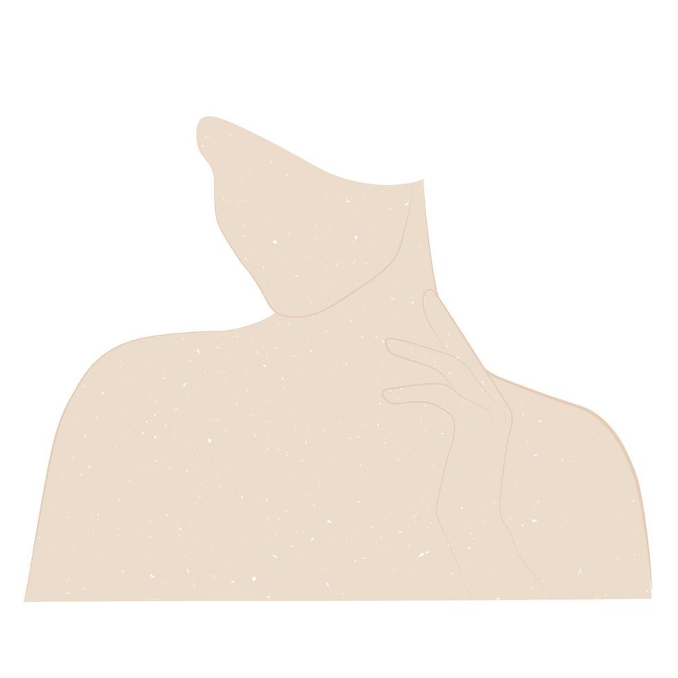 vrouw gezicht. abstract minimaal vrouw portret. logo, icoon, label. gips structuur van de standbeeld. vector voorraad illustratie in beige tonen. minimalisme