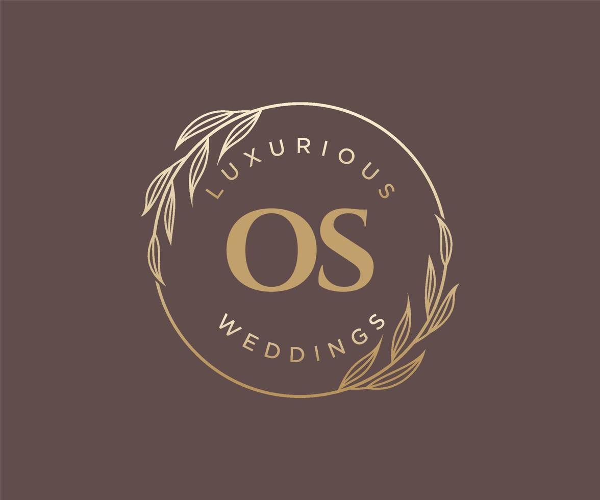 os initialen brief bruiloft monogram logos sjabloon, hand- getrokken modern minimalistisch en bloemen Sjablonen voor uitnodiging kaarten, opslaan de datum, elegant identiteit. vector