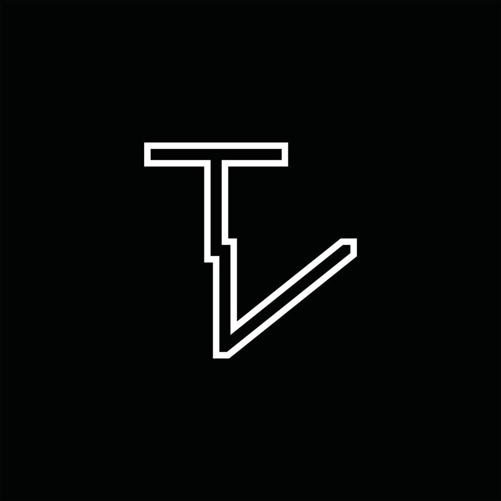 TV logo monogram met lijn stijl ontwerp sjabloon vector