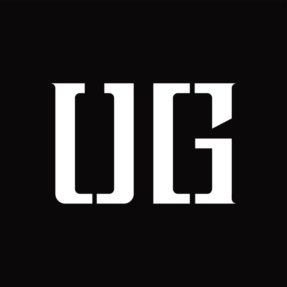 ug logo monogram met midden- plak ontwerp sjabloon vector
