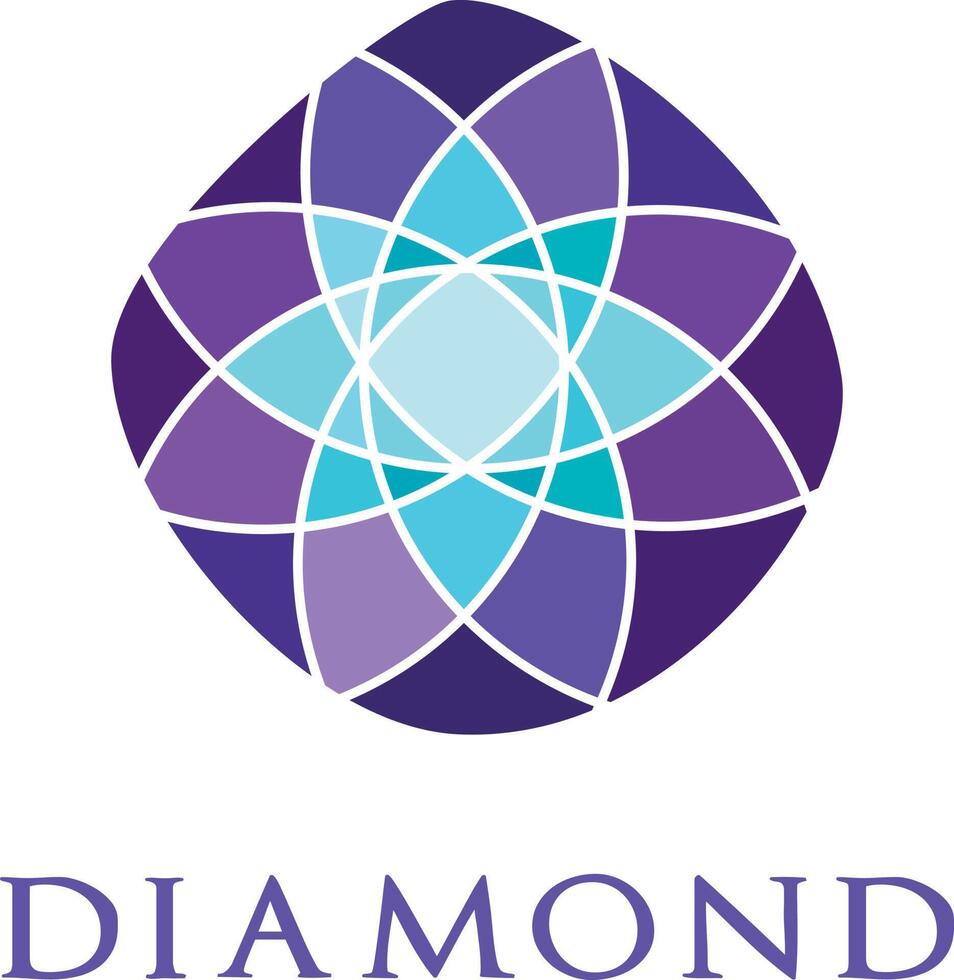 diamant logo, verpletterend abstract patroon. kleurrijk kostbaar steen logo. vector