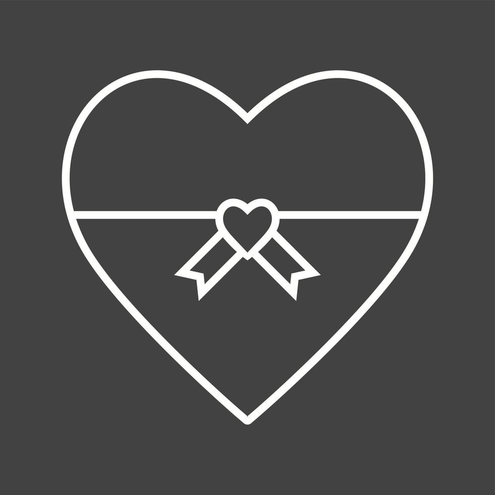 uniek hart vormig geschenk vector lijn icoon
