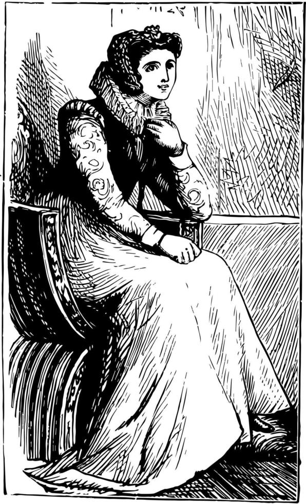 Maria, koningin van Schotten, wijnoogst illustratie vector