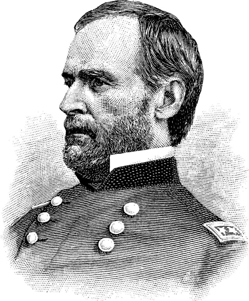 William t. sherman, wijnoogst illustratie vector