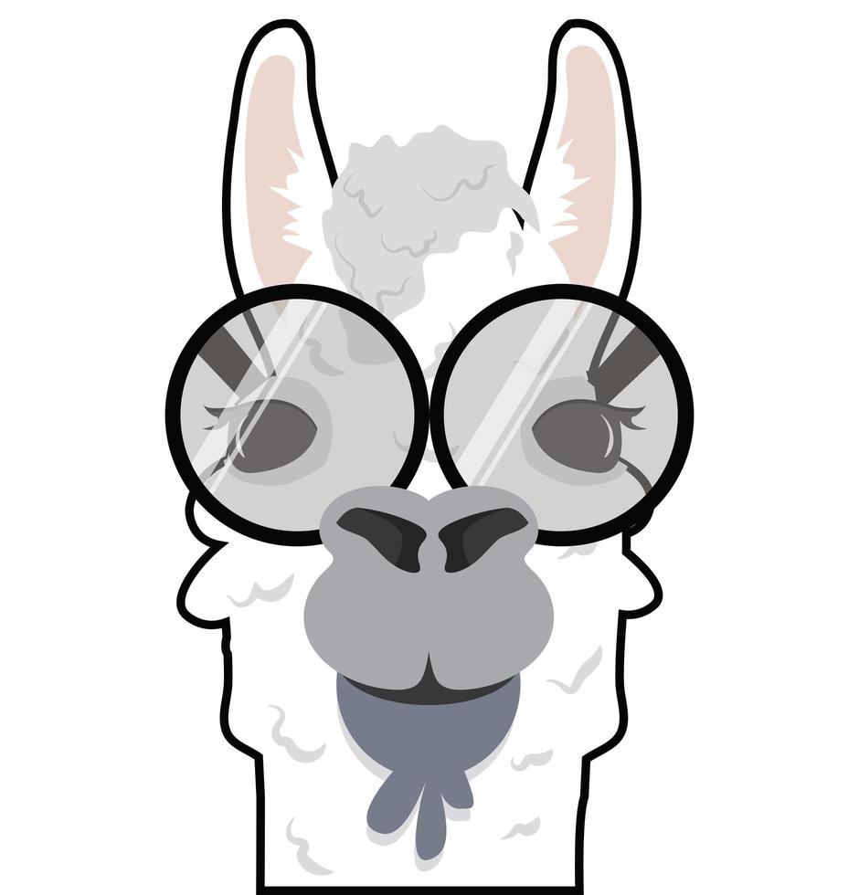 hoofd alpaca grappige vector