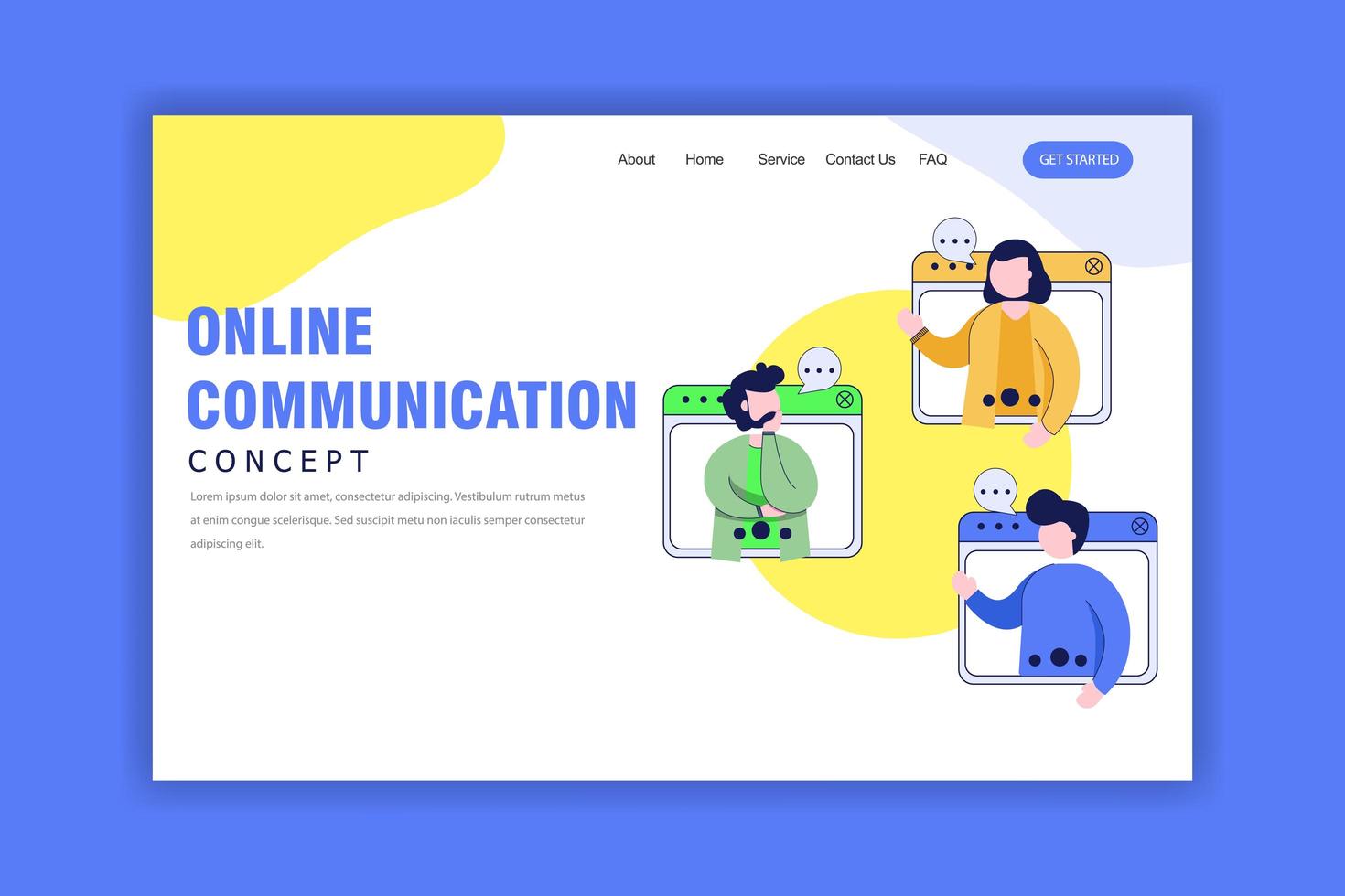 platte ontwerpconcept van online communicatie vector