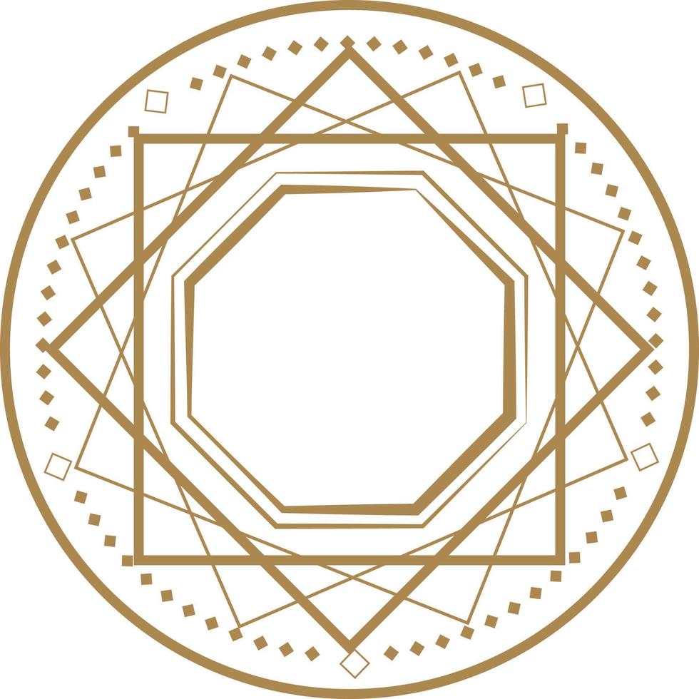 magie cirkel, mystiek geometrie symbool. lineair alchimie, occult, filosofisch teken. vector