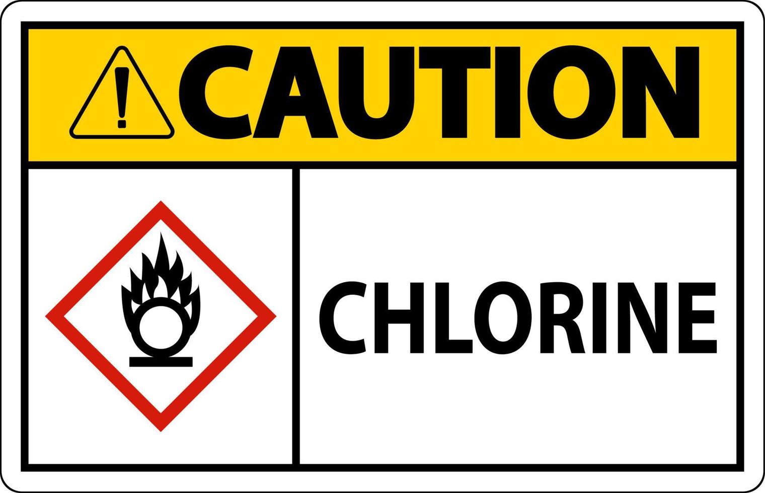 voorzichtigheid chloor- oxidatiemiddel ghs teken Aan wit achtergrond vector