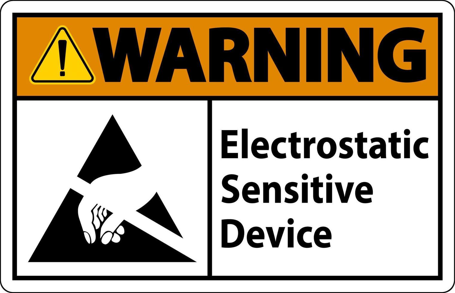 waarschuwing elektrostatisch gevoelig apparaat teken Aan wit achtergrond vector