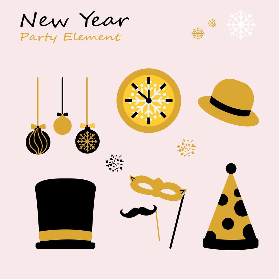 nieuw jaar partij collecties icoon. hand- getrokken nieuw jaar icoon set. nieuw jaar partij viering. nieuw jaar stickers. vector icoon.