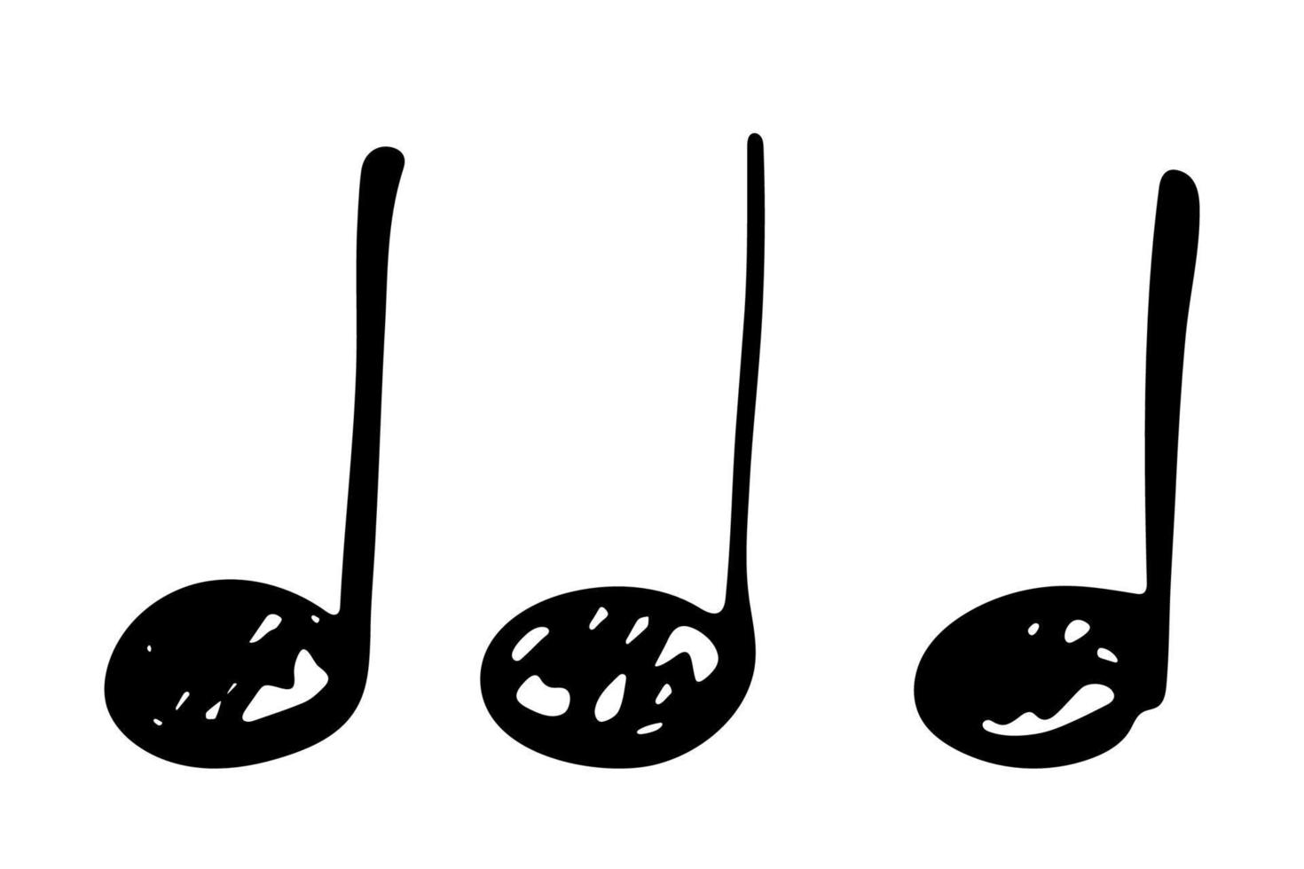 muziek- Notitie tekening set. hand- getrokken musical symbool. elementen voor afdrukken, web, ontwerp, decor, logo vector