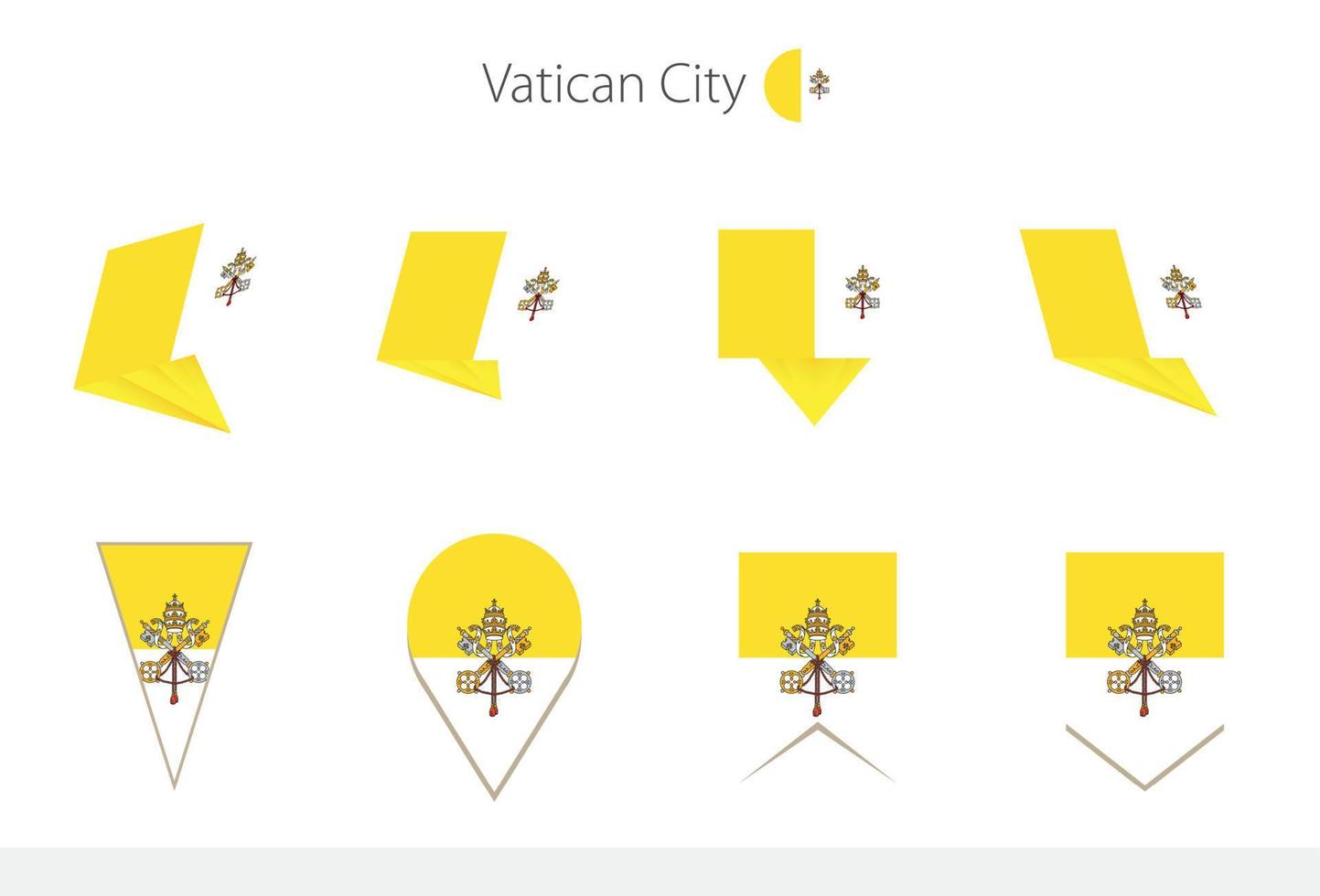 Vaticaan stad nationaal vlag verzameling, acht versies van Vaticaan stad vector vlaggen.