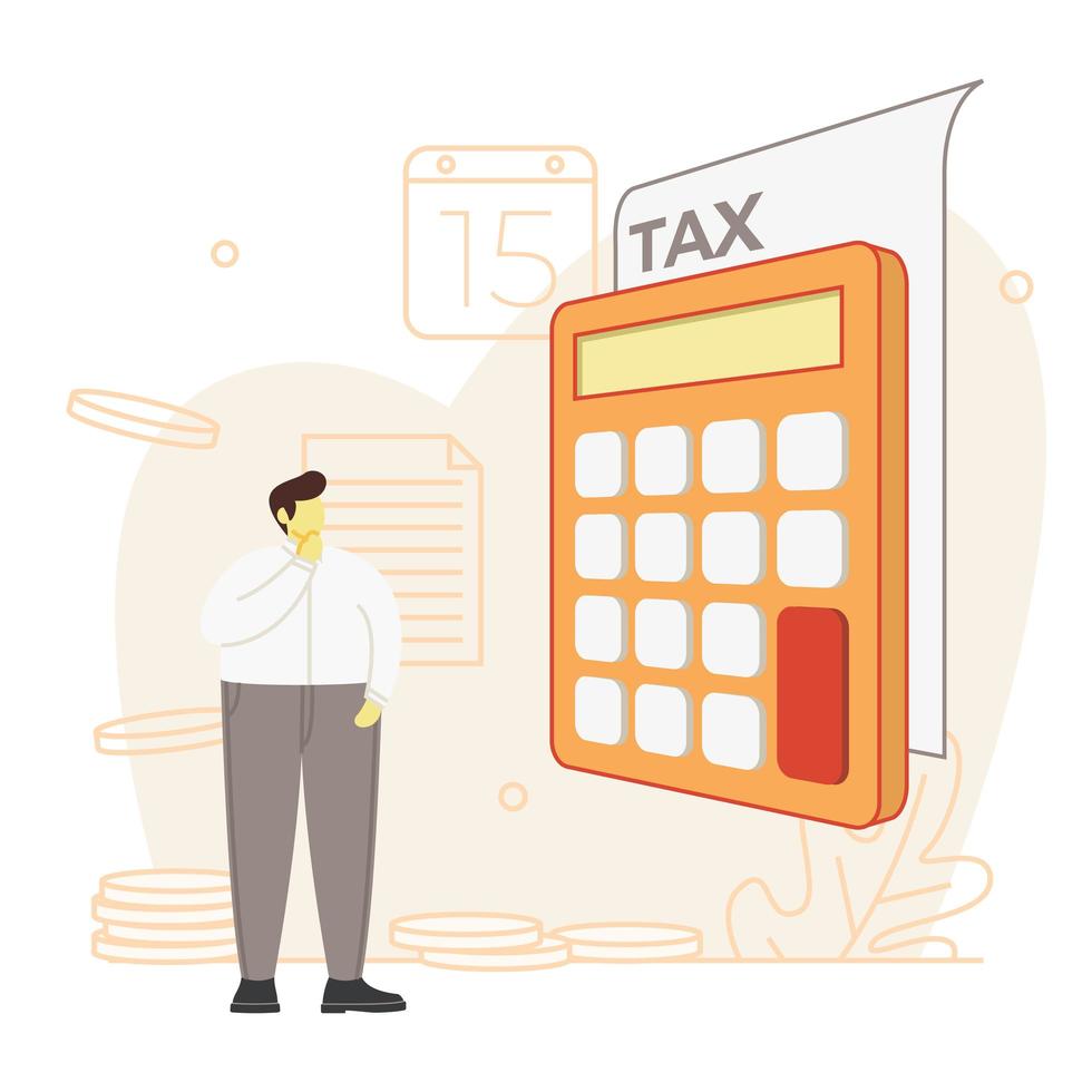 zakenman berekenen voor inkomstenbelasting vector