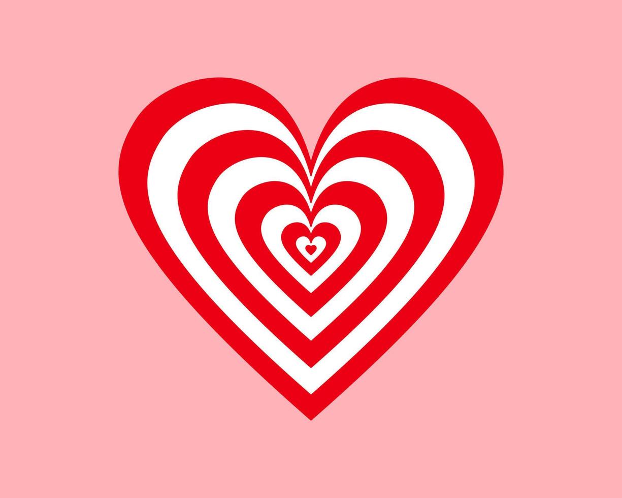 rood en wit hart rimpeling illustratie vector