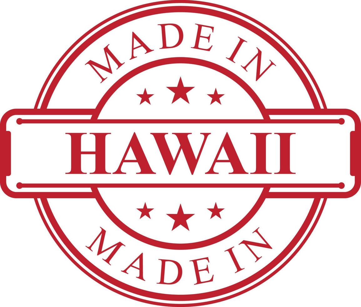 gemaakt in Hawaii etiket icoon met rood kleur embleem vector
