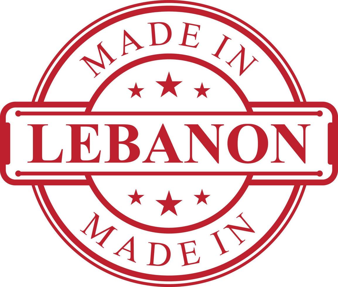 gemaakt in Libanon etiket icoon met rood kleur embleem vector
