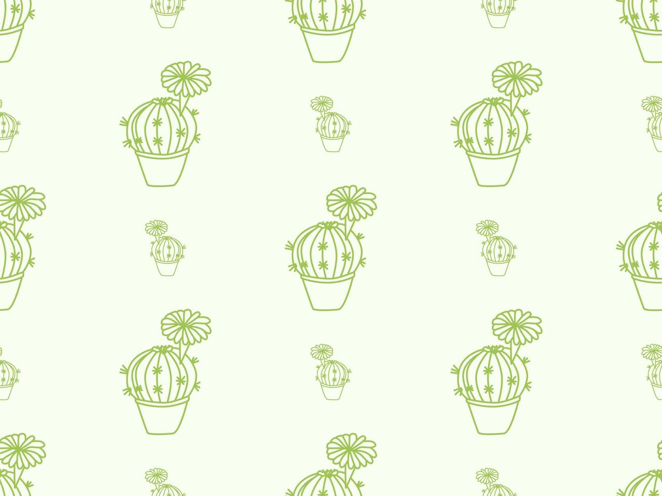 cactus tekenfilm karakter naadloos patroon Aan groen achtergrond vector