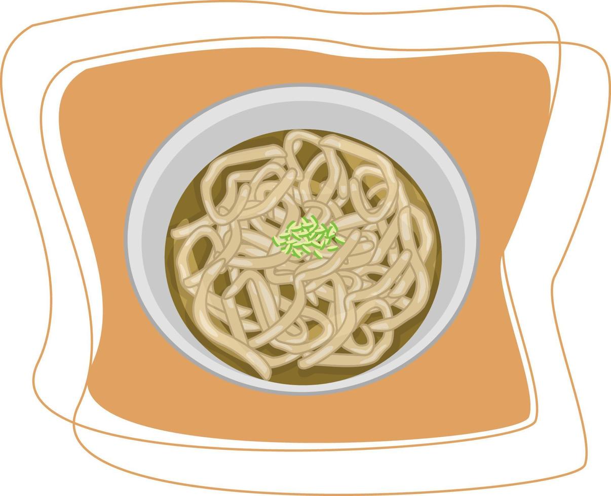 udon Aziatisch keuken vlak ontwerp illustratie vector