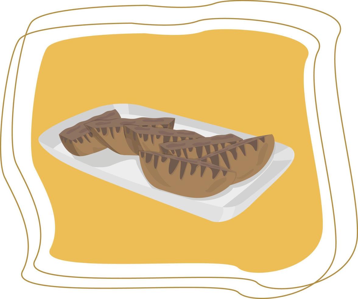 kue pancong Aziatisch voedsel vlak ontwerp illustratie vector