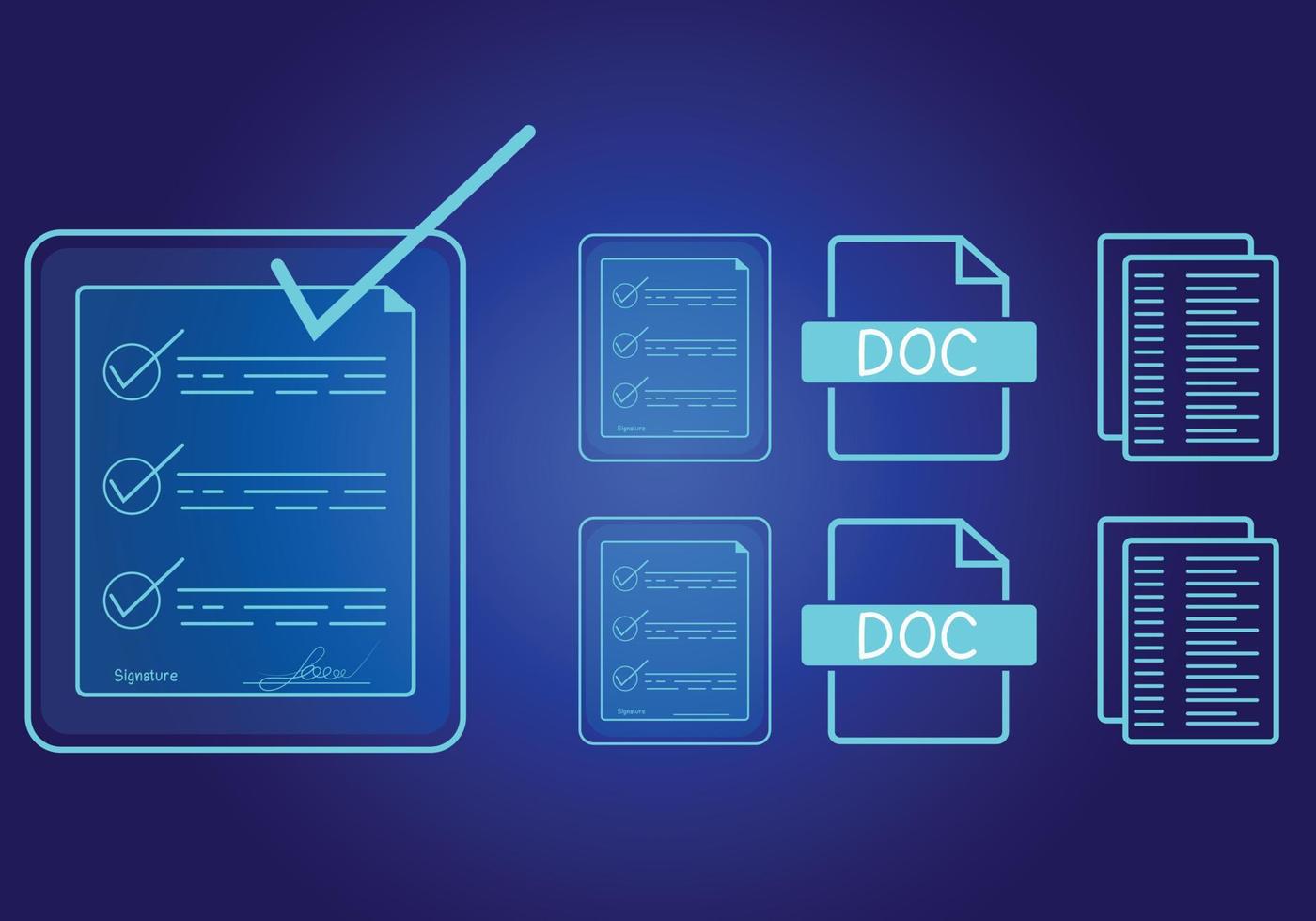 concept elektronisch handtekening elektronisch ondertekening van digitaal documenten Aan virtueel laptop scherm vector