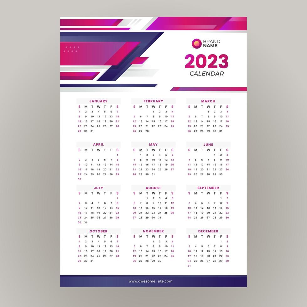 2023 zakelijke kalender sjabloon vector