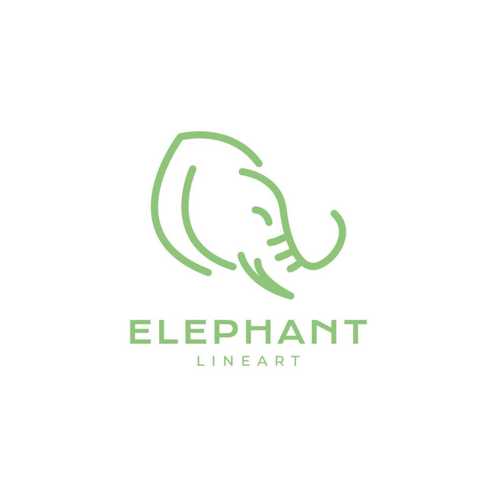 hoofd groot oor olifant lijn modern logo ontwerp vector