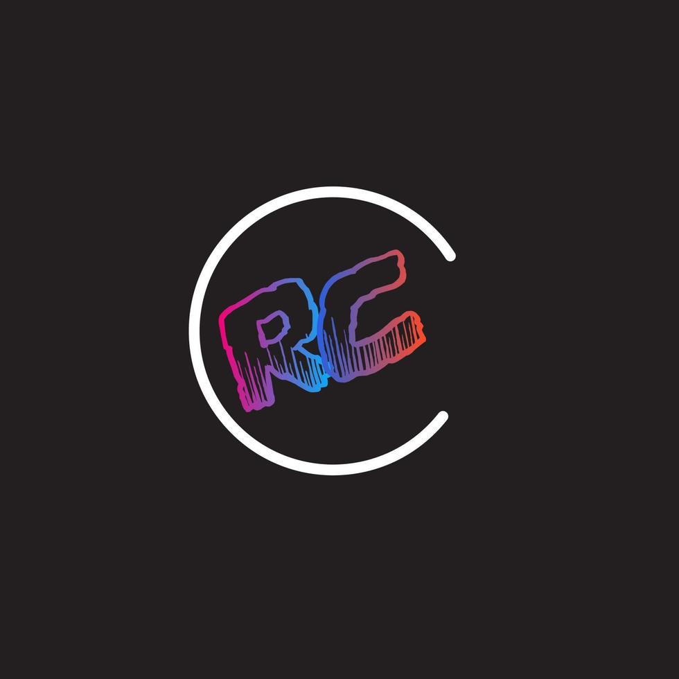 rc tekst logo vector