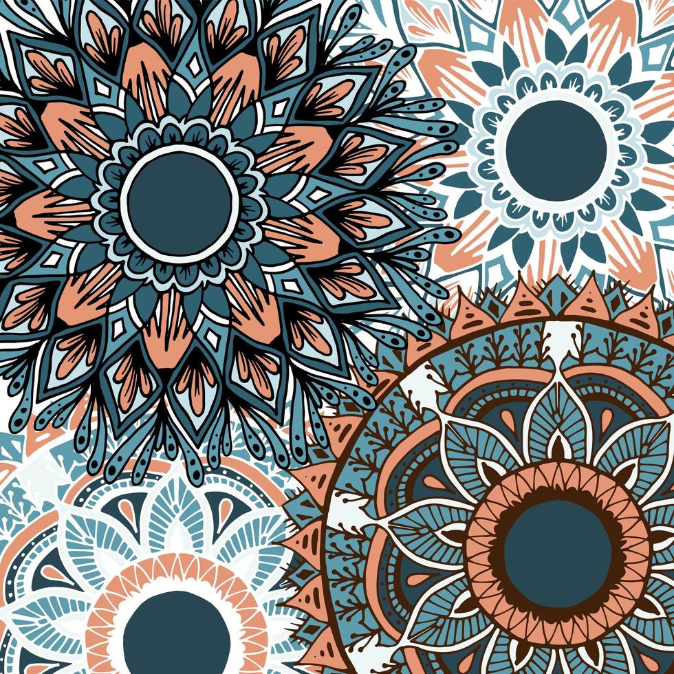 kleurrijke boho-stijl bloem mandala achtergrond vector