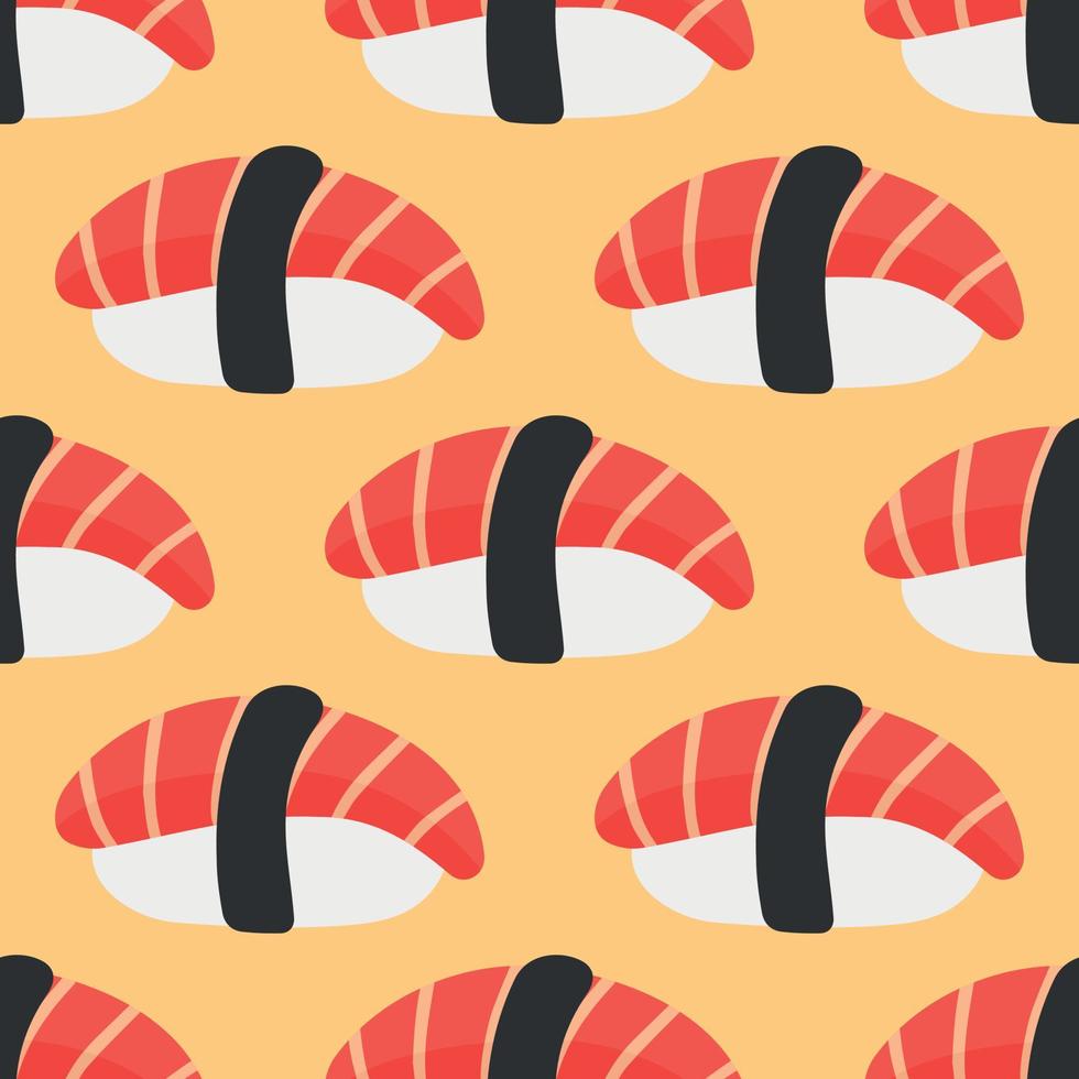 Japans sushi patroon in hand- getrokken stijl. Aziatisch voedsel voor restaurants menu vector