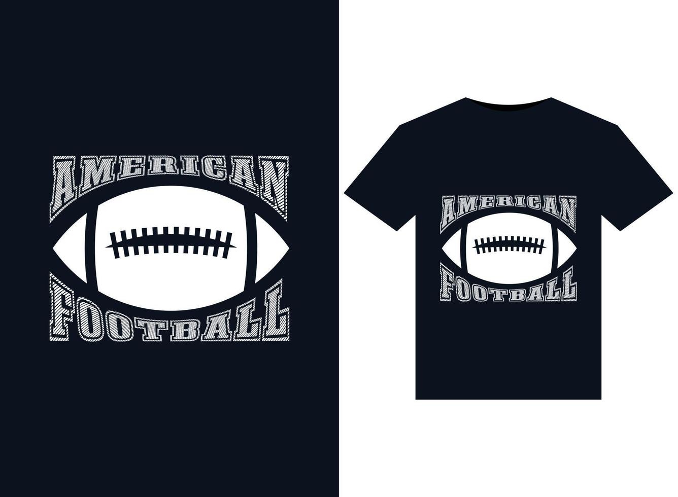 Amerikaans Amerikaans voetbal illustraties voor drukklare t-shirts ontwerp vector