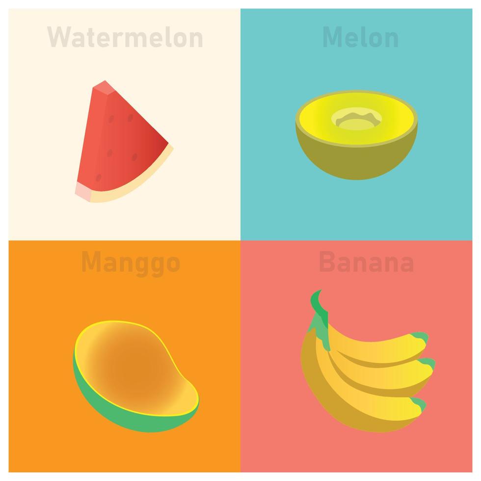 illustratie van isometrische tropisch fruit reeks vector icoon illustratie. vector illustratie geschikt voor diagrammen, infografieken, en andere grafisch middelen