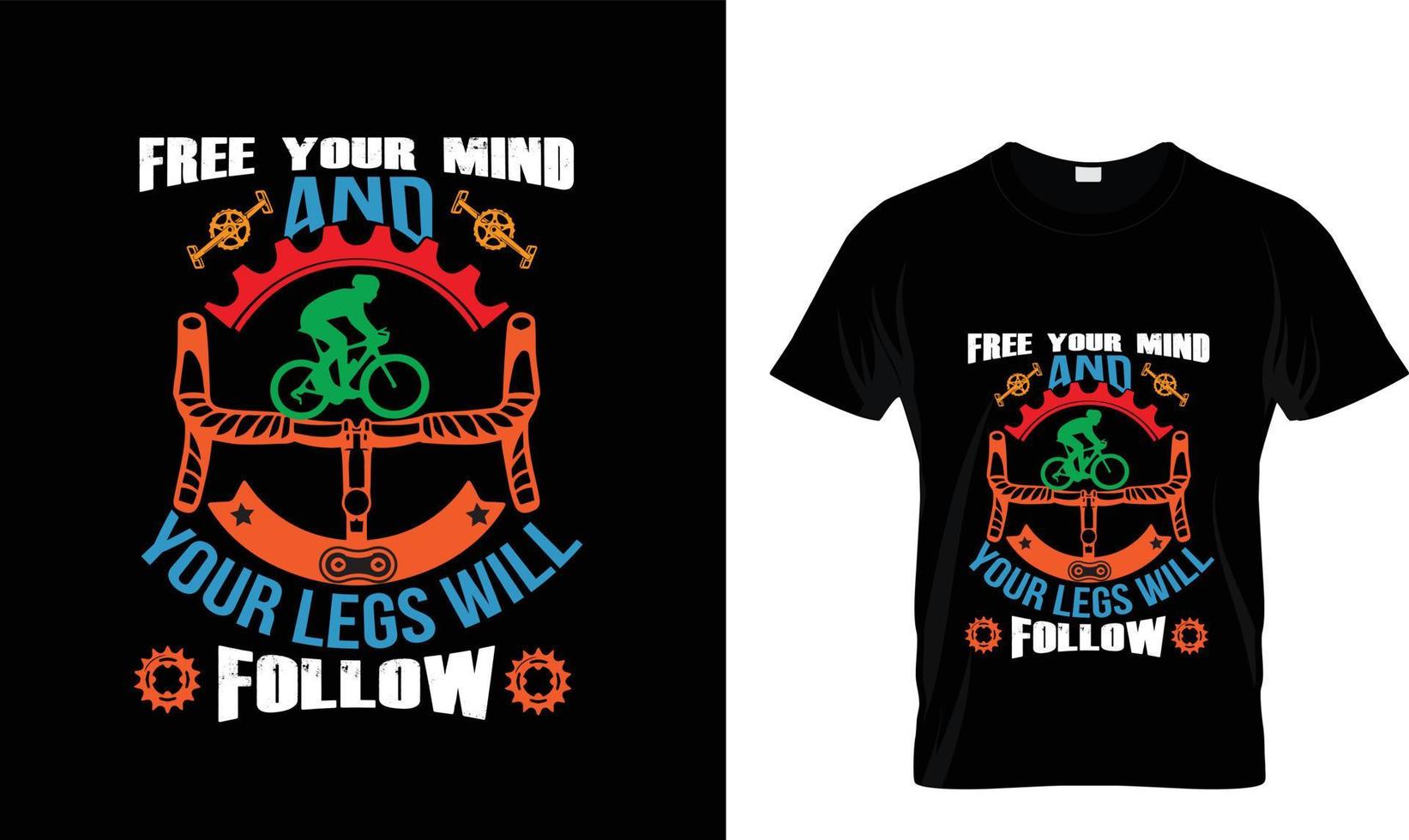 fiets t-shirt ontwerp vrij vector