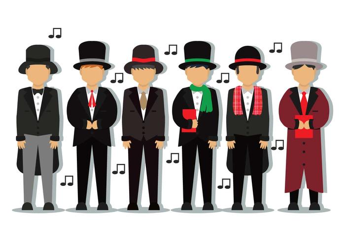 carolers vector set