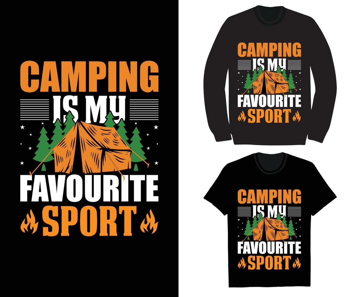 camping is mijn favoriete sport vector