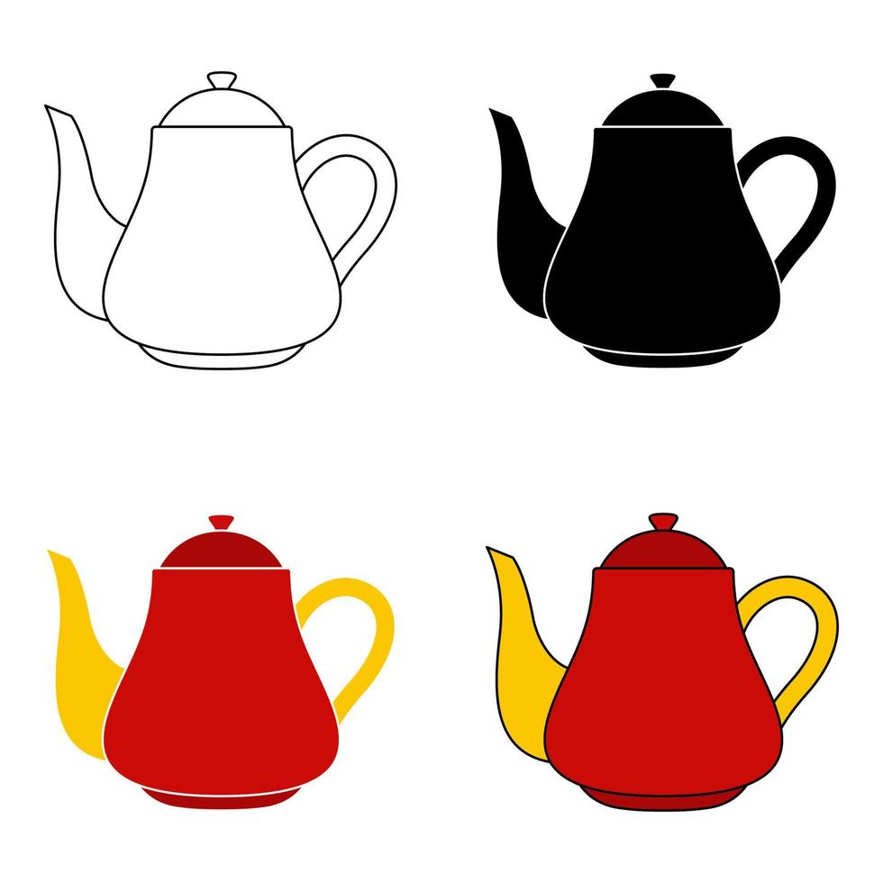 theepot in vlak stijl geïsoleerd vector