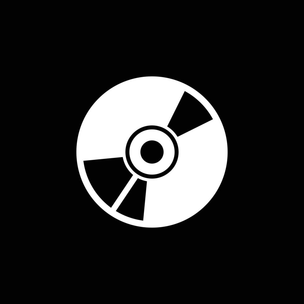 eps10 wit vector CD abstract kunst solide icoon of logo geïsoleerd Aan zwart achtergrond. DVD symbool in een gemakkelijk vlak modieus modern stijl voor uw website ontwerp, en mobiel toepassing