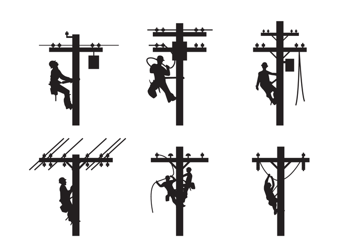 lineman silhouet vector