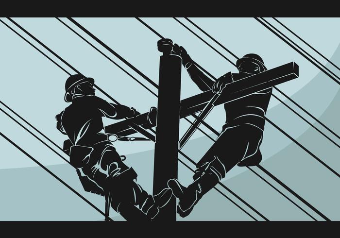 Lineman Silhouet Vectorillustratie vector