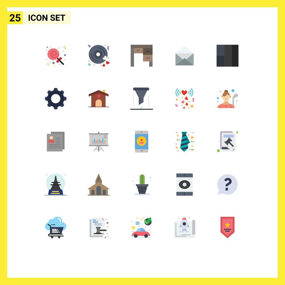 reeks van 25 modern ui pictogrammen symbolen tekens voor toepassing rooster bureau Open mail bewerkbare vector ontwerp elementen