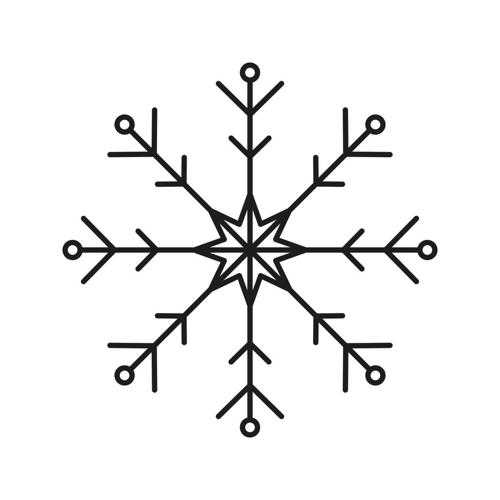 sneeuwvlok icoon geïsoleerd Aan wit achtergrond. Kerstmis winter vakantie decoratie. vector