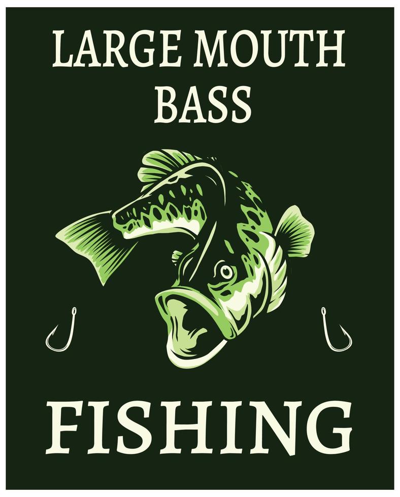 Largemouth bas visvangst poster vector