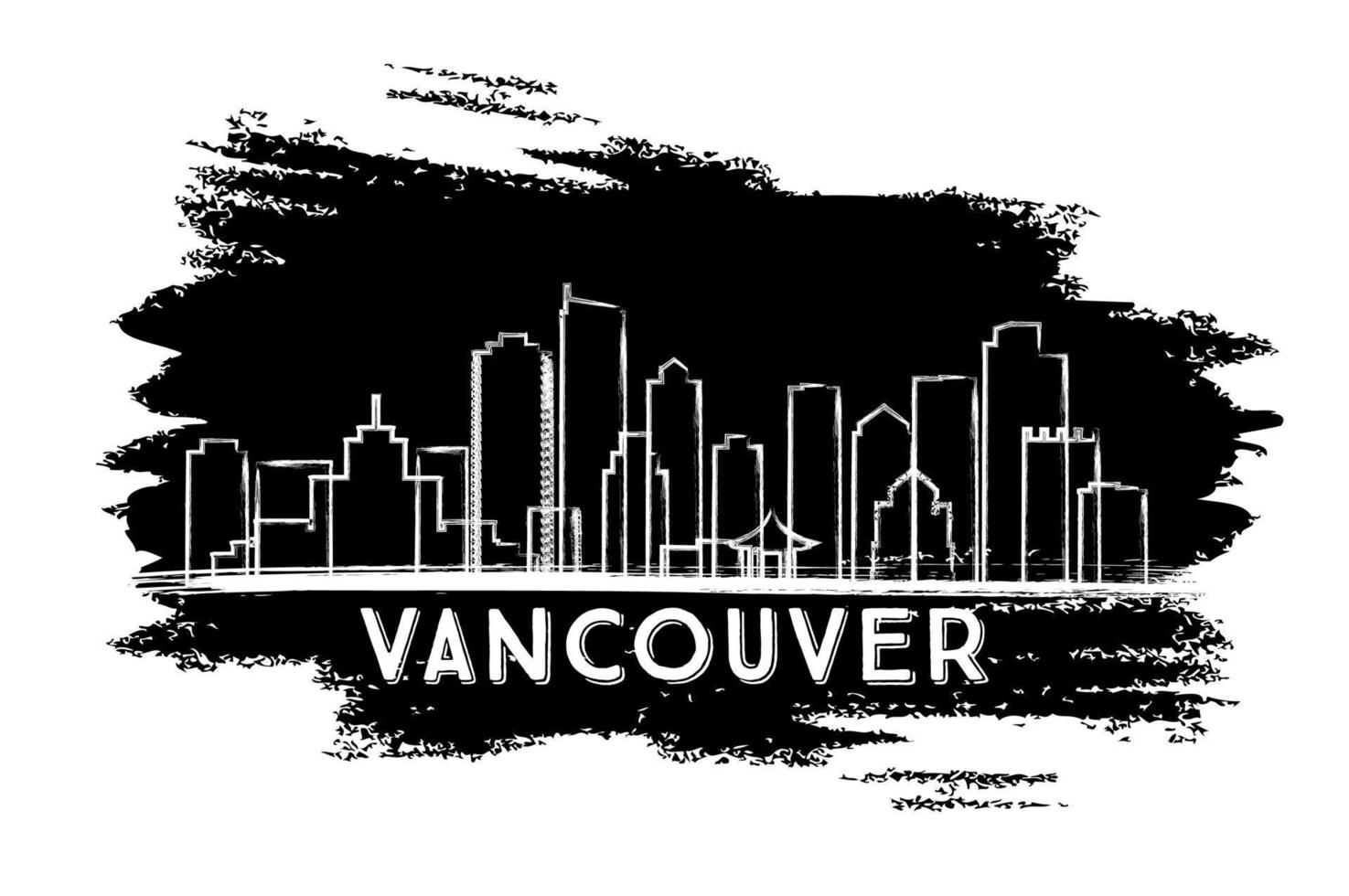 Vancouver horizon silhouet. hand- getrokken schetsen. vector