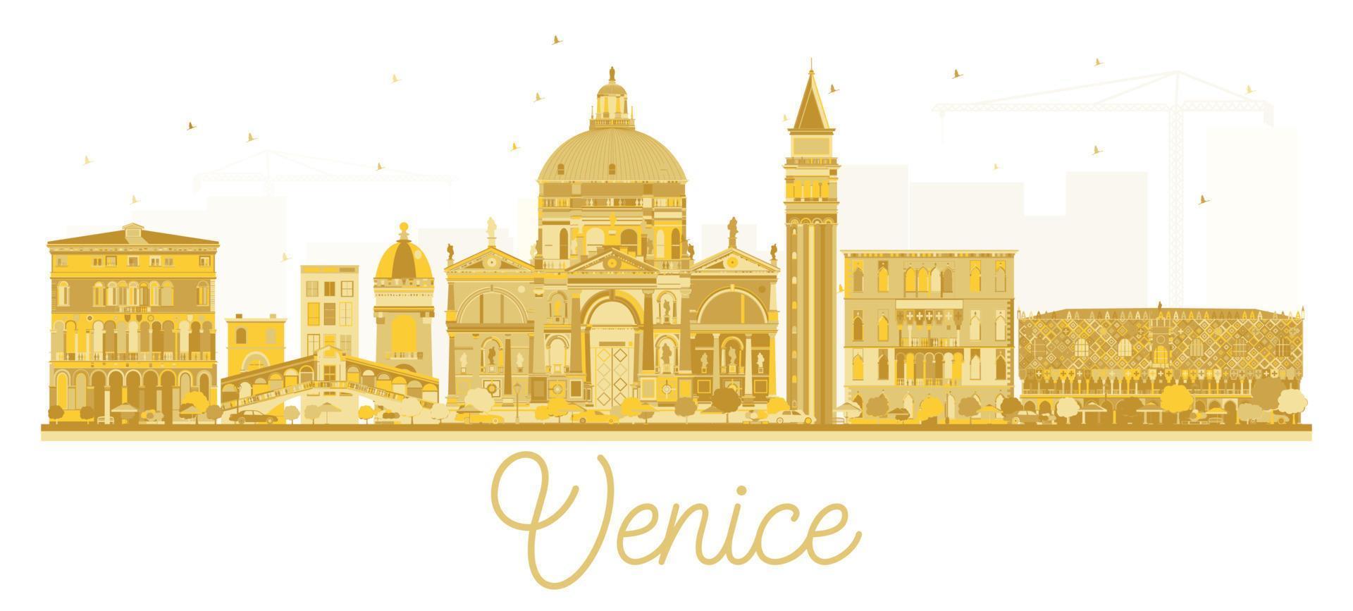 Venetië Italië stad horizon gouden silhouet. vector
