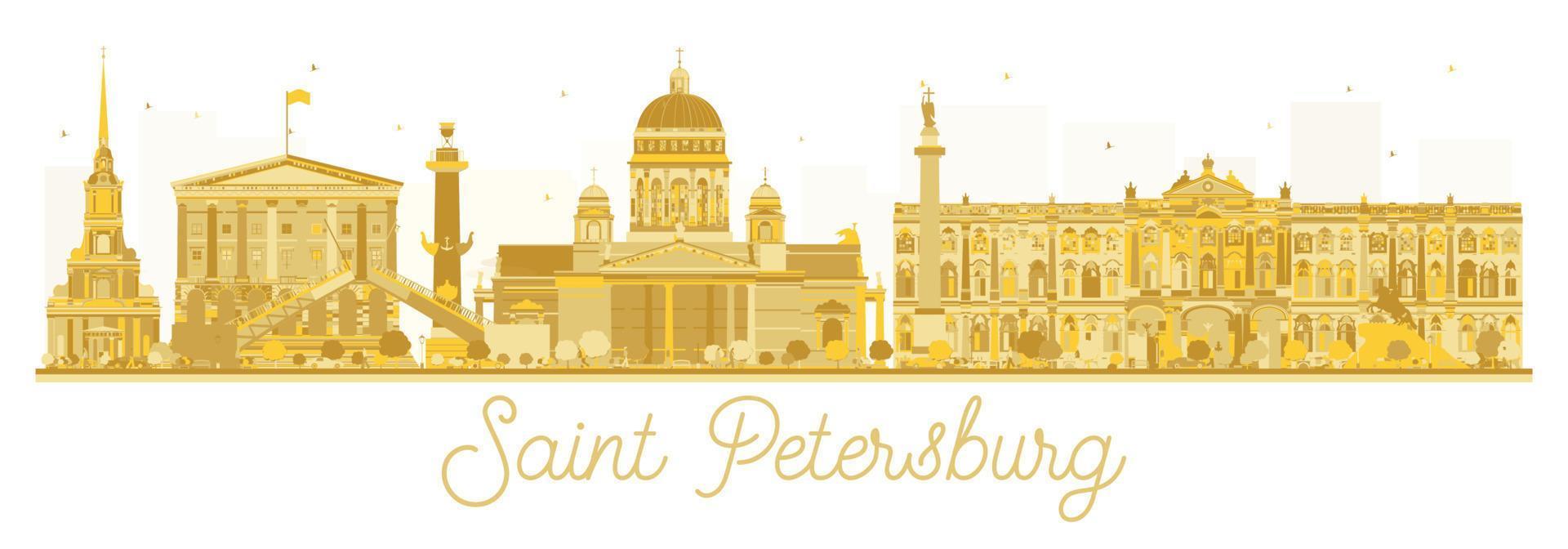 heilige petersburg stad horizon gouden silhouet. vector