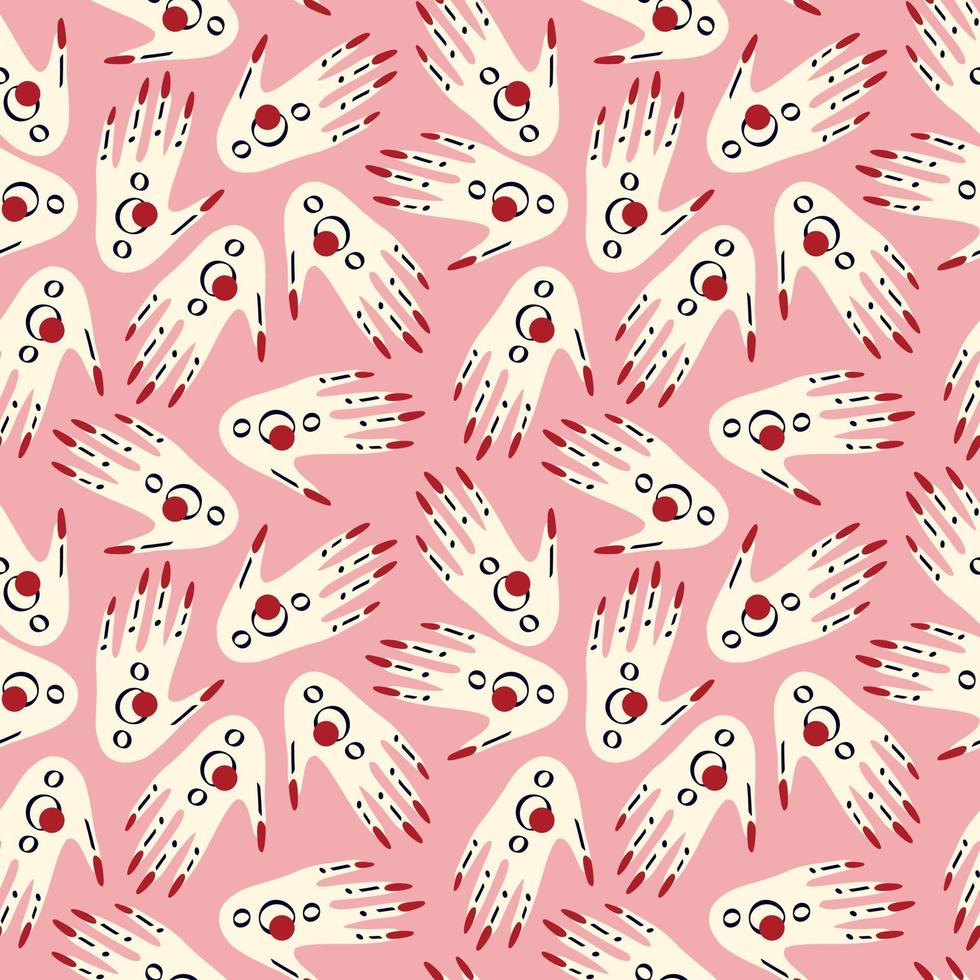 naadloos patroon met magisch mystiek symbool handen met ogen vector