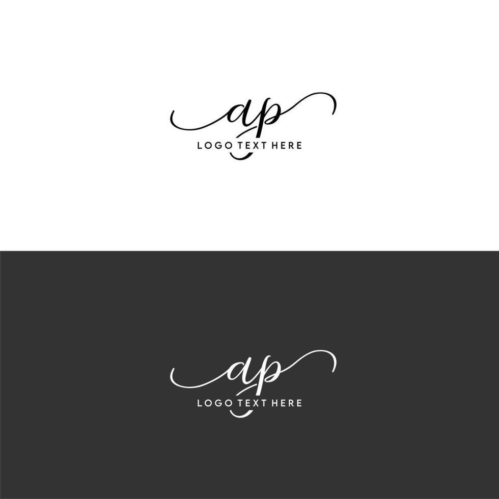 ap initialen brief logo, ap handtekening, ap monogram, ap initialen vector